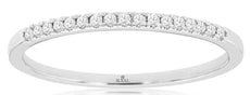 .09CT DIAMOND 14KT WHITE GOLD 3D CLASSIC SEMI ETERNITY WEDDING ANNIVERSARY RING