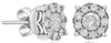 1.15CT DIAMOND 18KT WHITE GOLD 3D SOLITAIRE HALO FILIGREE FLOWER STUD EARRINGS