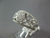 LARGE 1.48CT DIAMOND 18KT WHITE GOLD FLOWER BUTTERFLY FILIGREE ANNIVERSARY RING