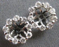 ESTATE .34CT DIAMOND 18KT WHITE GOLD CLASSIC ROUND SHARED PRONG EARRING JACKETS