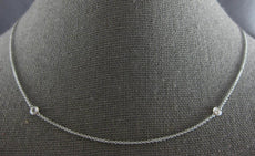 .16CT DIAMOND 18KT WHITE GOLD 3D CLASSIC BY THE YARD 16" LOVE NECKLACE #27801