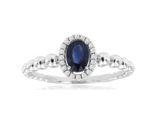.73CT DIAMOND & AAA SAPPHIRE 14K WHITE GOLD 3D OVAL & ROUND FRIENDSHIP LOVE RING