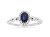 .73CT DIAMOND & AAA SAPPHIRE 14K WHITE GOLD 3D OVAL & ROUND FRIENDSHIP LOVE RING