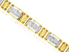 ESTATE WIDE 4.0CT DIAMOND 14KT YELLOW GOLD 3D PRINCESS INVISIBLE MENS BRACELET