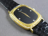 LARGE .80CT DIAMOND 18KT YELLOW GOLD BLACK SQUARE FACE PIAGET MENS WATCH #27783