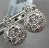 ESTATE .58CT DIAMOND 18K WHITE GOLD ROUND CLUSTER FLOWER TEAR DROP STUD EARRINGS