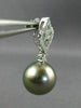 .42CT DIAMOND & AAA TAHITIAN PEARL 18K WHITE GOLD OPEN FILIGREE HANGING EARRINGS