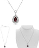 LARGE 3.12CT DIAMOND & AAA RUBY 18KT WHITE GOLD PEAR SHAPE & ROUND LOVE NECKLACE