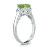 2.0CT DIAMOND & AAA PERIDOT 14KT WHITE GOLD OVAL & ROUND 3 STONE FRIENDSHIP RING