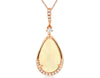 2.32CT DIAMOND & AAA OPAL 14KT ROSE GOLD 3D PEAR SHAPE & ROUND FLOATING PENDANT