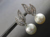 LARGE 1.60CT DIAMOND & AAA SOUTH SEA PEARL 18KT WHITE GOLD 3D HANGING EARRINGS