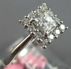.31CT DIAMOND 18K WHITE GOLD ROUND & PRINCESS SQUARE LOW PROFILE ENGAGEMENT RING