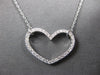 ESTATE .41CT DIAMOND 18KT WHITE GOLD 3D CLASSIC OPEN HEART LOVE NECKLACE