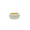 LARGE 2.40CT DIAMOND 18KT YELLOW GOLD ROUND & BAGUETTE FLOWER ANNIVERSARY RING