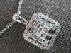 ESTATE .60CT DIAMOND 14KT WHITE GOLD ROUND PRINCESS & BAGUETTE FLOATING PENDANT