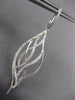 ESTATE LARGE .82CT ROUND DIAMOND 18K WHITE GOLD 3D CLASSIC LEAF HANGING EARRINGS