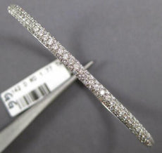 1.77CT DIAMOND 14KT WHITE GOLD 3 ROW CLASSIC PAVE SEMI ETERNITY BANGLE BRACELET