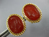 LARGE AAA CARNELIAN STONE 14KT YELLOW GOLD HANDCRAFTED ROMAN SOLDIER CUFFLINKS