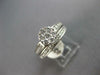 ESTATE 1CT DIAMOND 14K WHITE GOLD FLOWER ENGAGEMENT WEDDING ANNIVERSARY RING SET