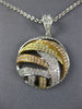 ESTATE .86CT DIAMOND 18KT TRI COLOR GOLD 3D CIRCULAR CRISS CROSS FUN PENDANT