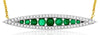 .85CT DIAMOND & AAA EMERALD 14K 2 TONE GOLD 3D ROUND MARQUISE SHAPE FUN NECKLACE