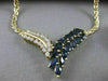 ANTIQUE 3.30CTW DIAMOND SAPPHIRE 14KT YELLOW GOLD V SHAPE NECKLACE 19.50" #6083
