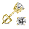 2.0CT DIAMOND 14KT YELLOW GOLD 3D CLASSIC ROUND 4 PRONG SCREWBACK STUD EARRINGS