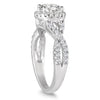 1.5CT DIAMOND 14KT WHITE GOLD CLASSIC ROUND HALO INFINITY LOVE ENGAGEMENT RING