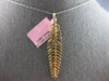 LARGE .58CT DIAMOND 14KT YELLOW GOLD 3D MULTI LEAF FLEXIBLE FUN FLOATING PENDANT