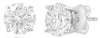 LARGE 2.09CT DIAMOND 14KT WHITE GOLD 3D CLASSIC SOLITAIRE 4 PPRONG STUD EARRINGS