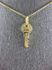 ESTATE 14KT YELLOW GOLD 3D KEY TO YOUR HEART FLOATING PENDANT #25083