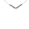.30CT DIAMOND & AAA SAPPHIRE 18KT WHITE GOLD DOUBLE ROW V SHAPE LOVE NECKLACE