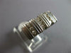 WIDE .35CT DIAMOND 14KT WHITE GOLD 3D MULTI ROW CHANNEL WEDDING ANNIVERSARY RING