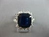 7.92CT DIAMOND & AAA SAPPHIRE 14KT WHITE GOLD SQUARE HALO ENGAGEMENT RING #27611