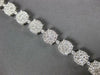 ESTATE LARGE 4.15CT DIAMOND 18K WHITE GOLD ROUND CLUSTER CLASSIC TENNIS BRACELET