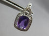 1.72CT DIAMOND & AAA AMETHYST 14KT WHITE GOLD CUSHION & ROUND HANGING EARRINGS