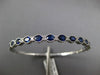 LARGE 4.47CT DIAMOND & AAA SAPPHIRE 18KT WHITE GOLD 3D OVAL CUFF BANGLE BRACELET