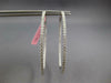 EXTRA LARGE 2.30CT DIAMOND 14KT WHITE GOLD 3D INSIDE OUT HOOP HANGING EARRINGS