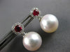 .58CT DIAMOND & AAA RUBY & SOUTH SEA PEARL 14KT WHITE GOLD 3D HANGING EARRINGS