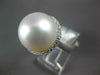 LARGE .37CT DIAMOND & AAA SOUTH SEA PEARL 18KT WHITE GOLD CLASSIC HALO LOVE RING