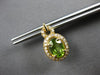 2.51CT DIAMOND & AAA PERIDOT 14KT YELLOW GOLD OVAL & ROUND HALO HANGING EARRINGS