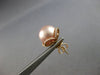 LARGE .43CT DIAMOND & AAA PINK SOUTH SEA PEARL 18KT ROSE GOLD 3D STUD EARRINGS