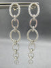 LARGE .65CT DIAMOND 14KT WHITE GOLD OVAL OPEN LINK JOURNEY FUN HANGING EARRINGS