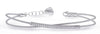 ESTATE .15CT DIAMOND 14KT WHITE GOLD 3D BAR CRISS CROSS FLEXIBLE BANGLE BRACELET
