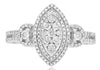 ESTATE .57CT DIAMOND 14KT WHITE GOLD CLUSTER MARQUISE SHAPE FRIENDSHIP LOVE RING
