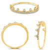 ESTATE .19CT DIAMOND 14KT YELLOW GOLD 3D CLASSIC ROUND CROWN FUN RING