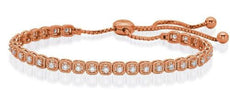 1.0CT DIAMOND 14KT ROSE GOLD CLASSIC SQUARE FILIGREE ADJUSTABLE TENNIS BRACELET