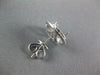 LARGE .55CT DIAMOND 18KT WHITE GOLD SQUARE DOUBLE HALO SEMI MOUNT STUD EARRINGS