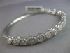 1.64CT DIAMOND 14KT WHITE GOLD MULTI FLOWER SEMI ETERNITY CUFF BANGLE BRACELET