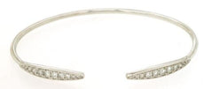 .50CT DIAMOND 14KT WHITE GOLD 3D GRADUATING DOUBLE LEAF FLEXIBLE BANGLE BRACELET